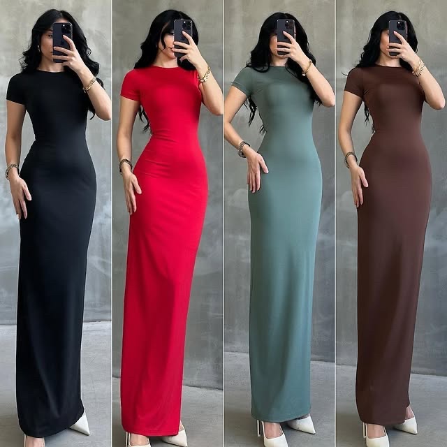 Robe skim Marron