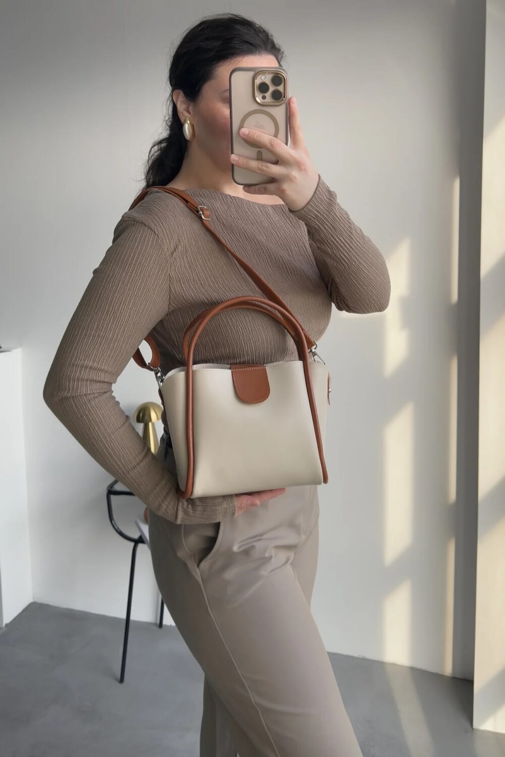 Beca Beige & Camel + Purse