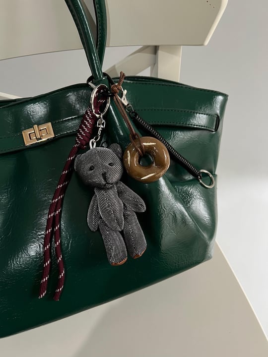 Grey Teddy Bag Charm