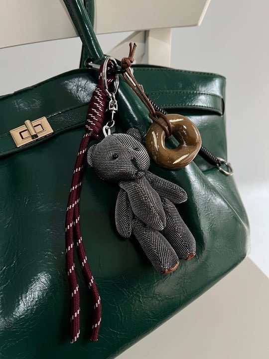 Grey Teddy Bag Charm