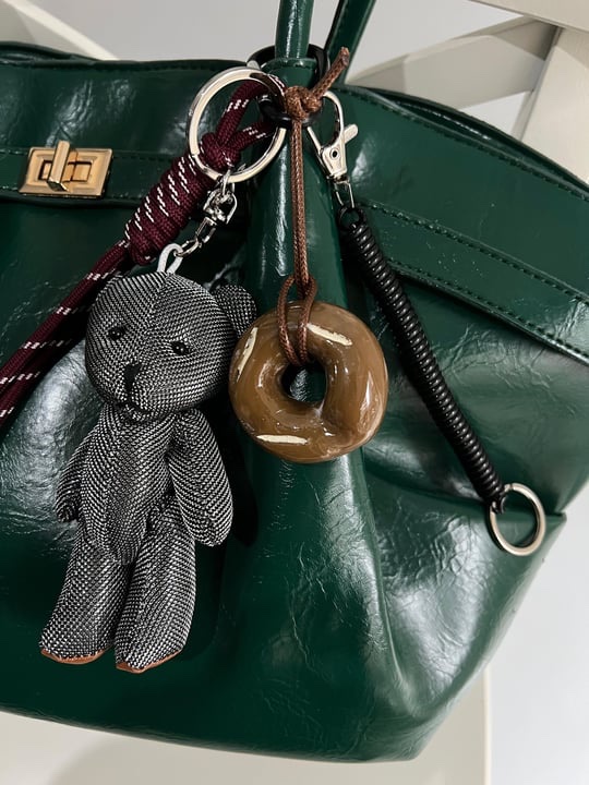 Grey Teddy Bag Charm
