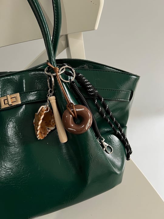 Brown Donut Bag Charm