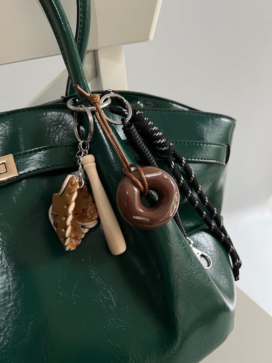 Brown Donut Bag Charm