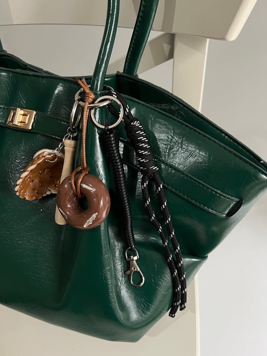 Brown Donut Bag Charm