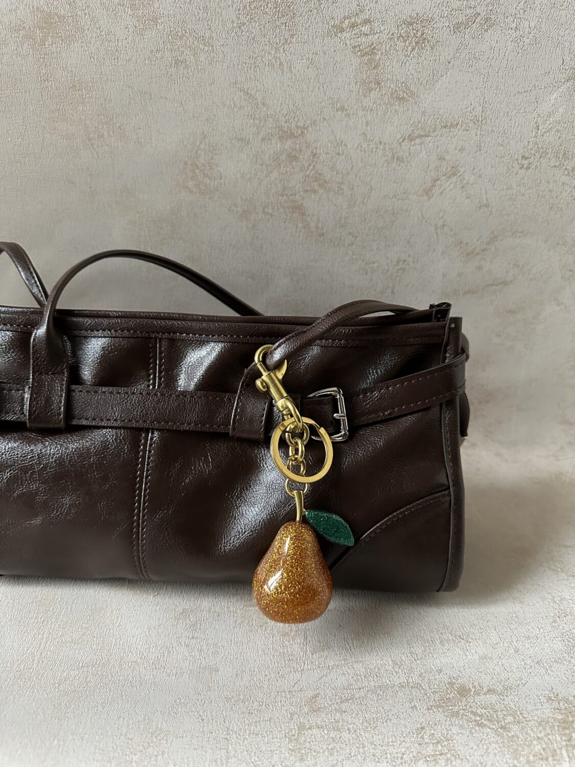 Viral Golden Pear Bag Charm