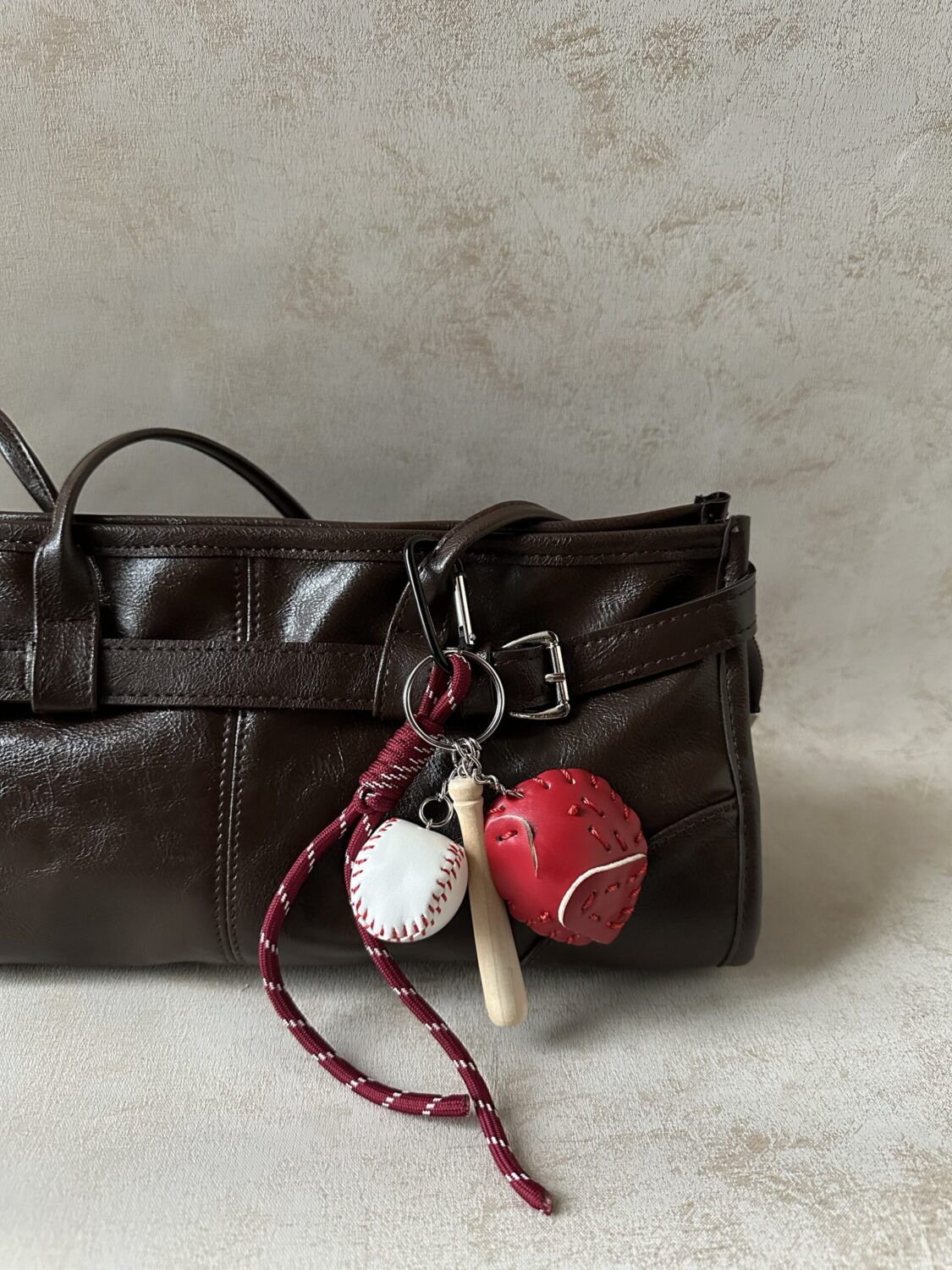 Red Baseball Bag Charm