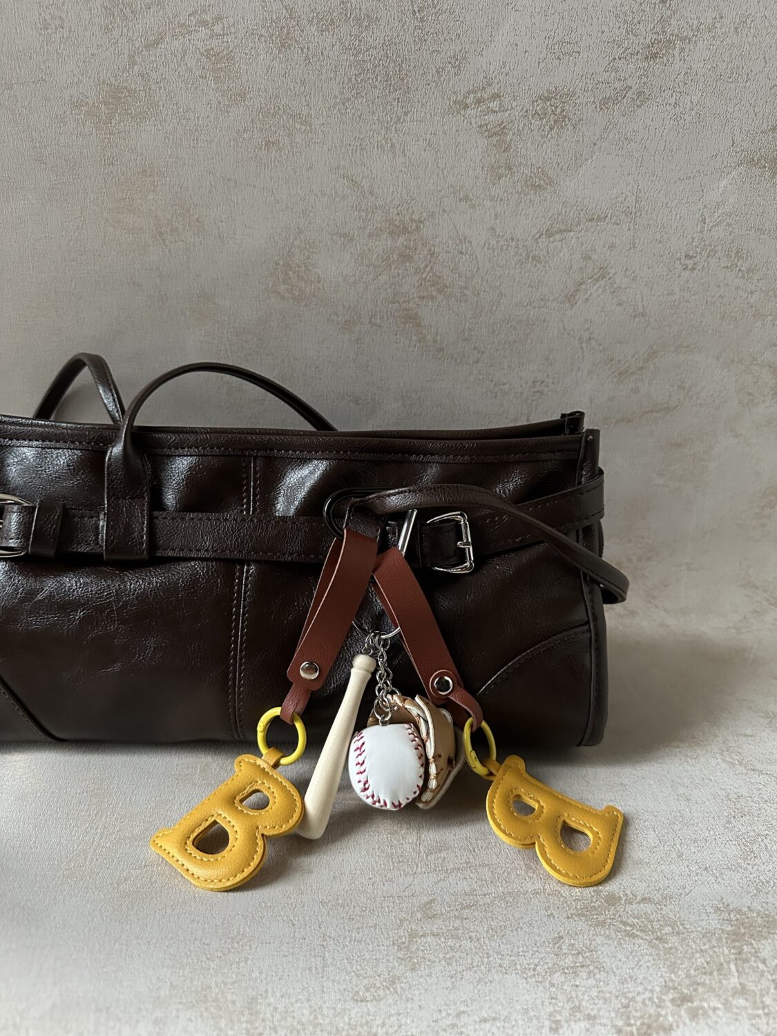 B Baseball Bag Charm