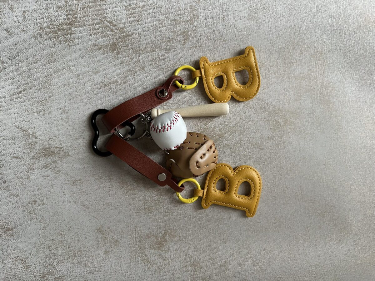 B Baseball Bag Charm