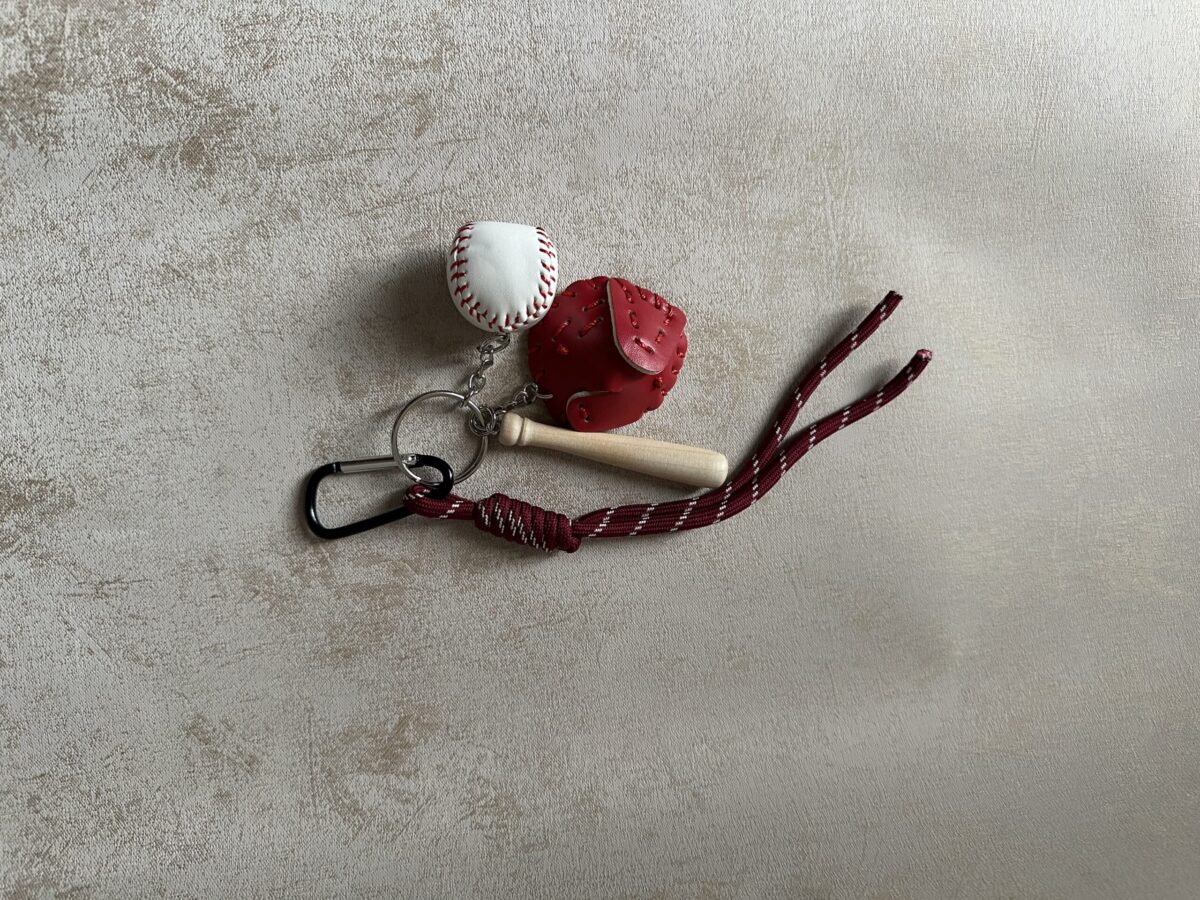 Red Baseball Bag Charm