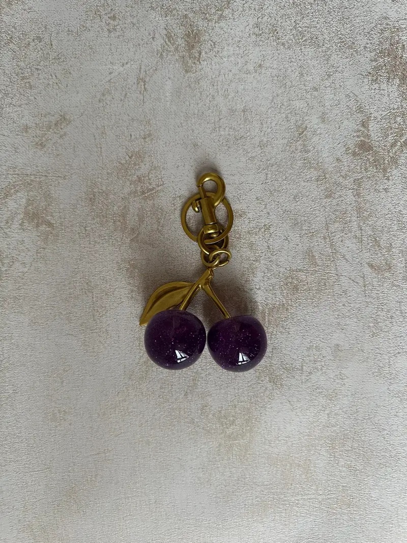 Viral Purple Cherry Bag Charm