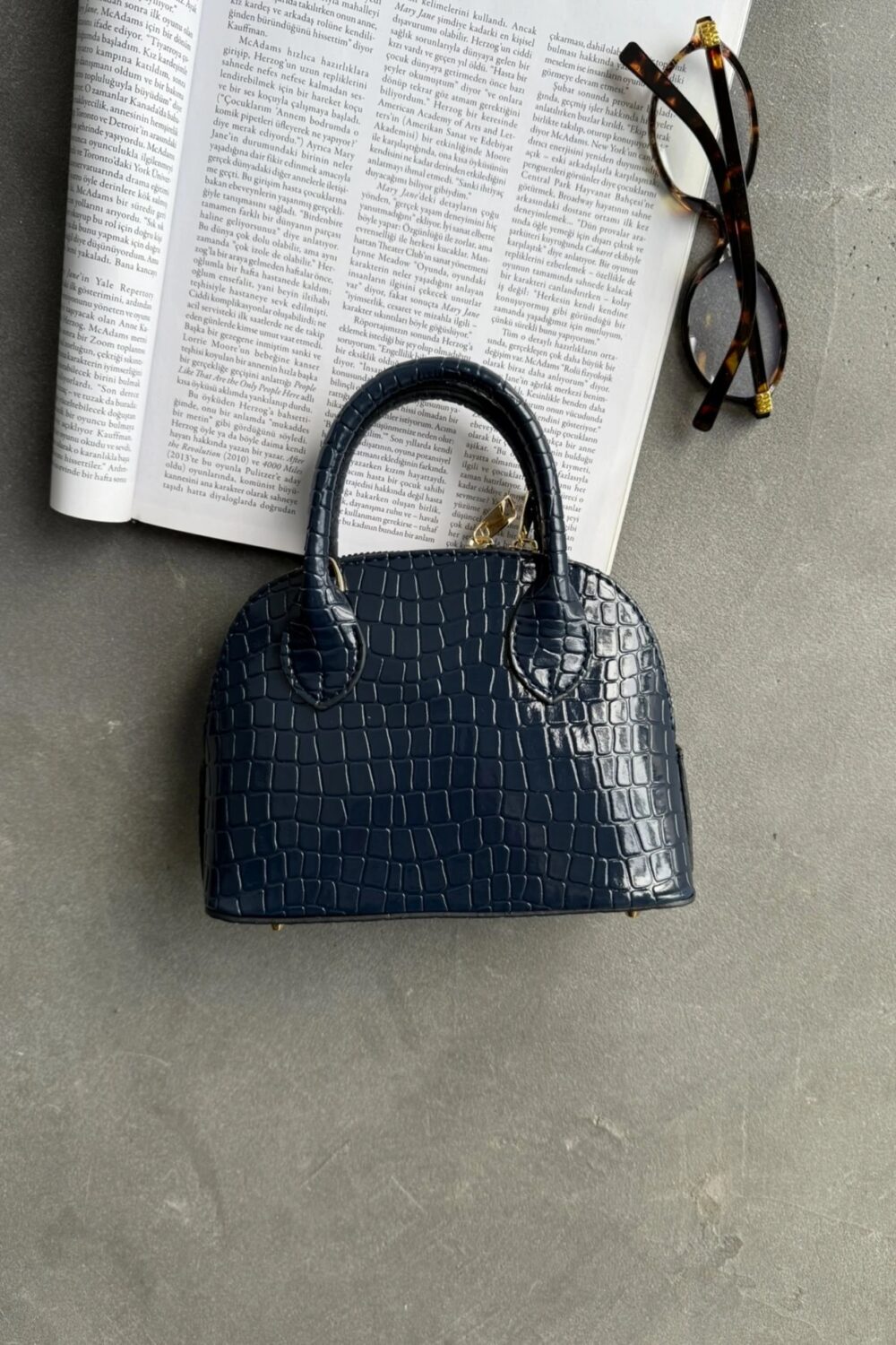 Darla Patterned Navy Blue