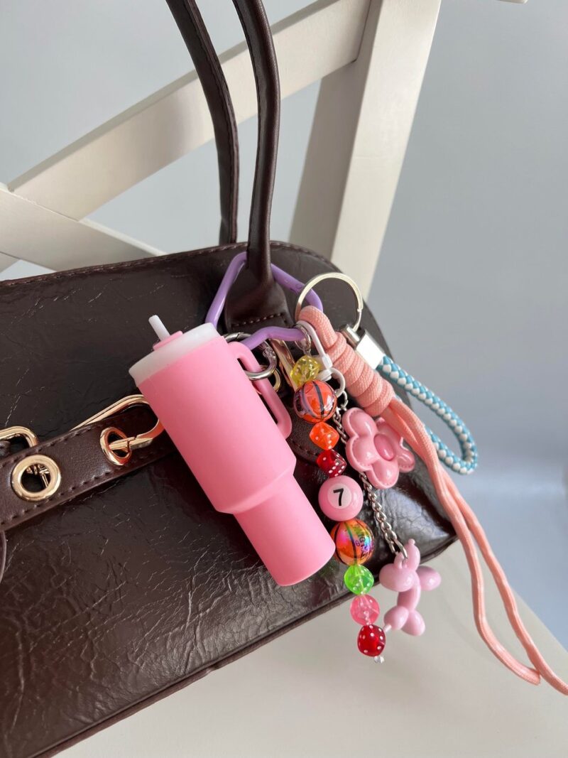 Mini Sip Pink Bag Charm
