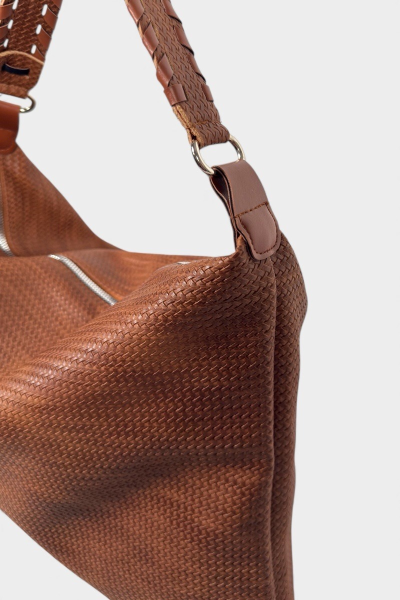 Alma Braided Camel Casual Bag