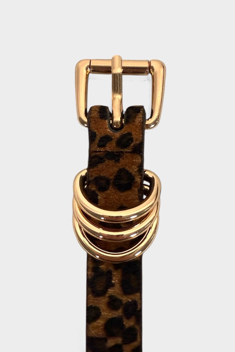 Suede leopard Belt