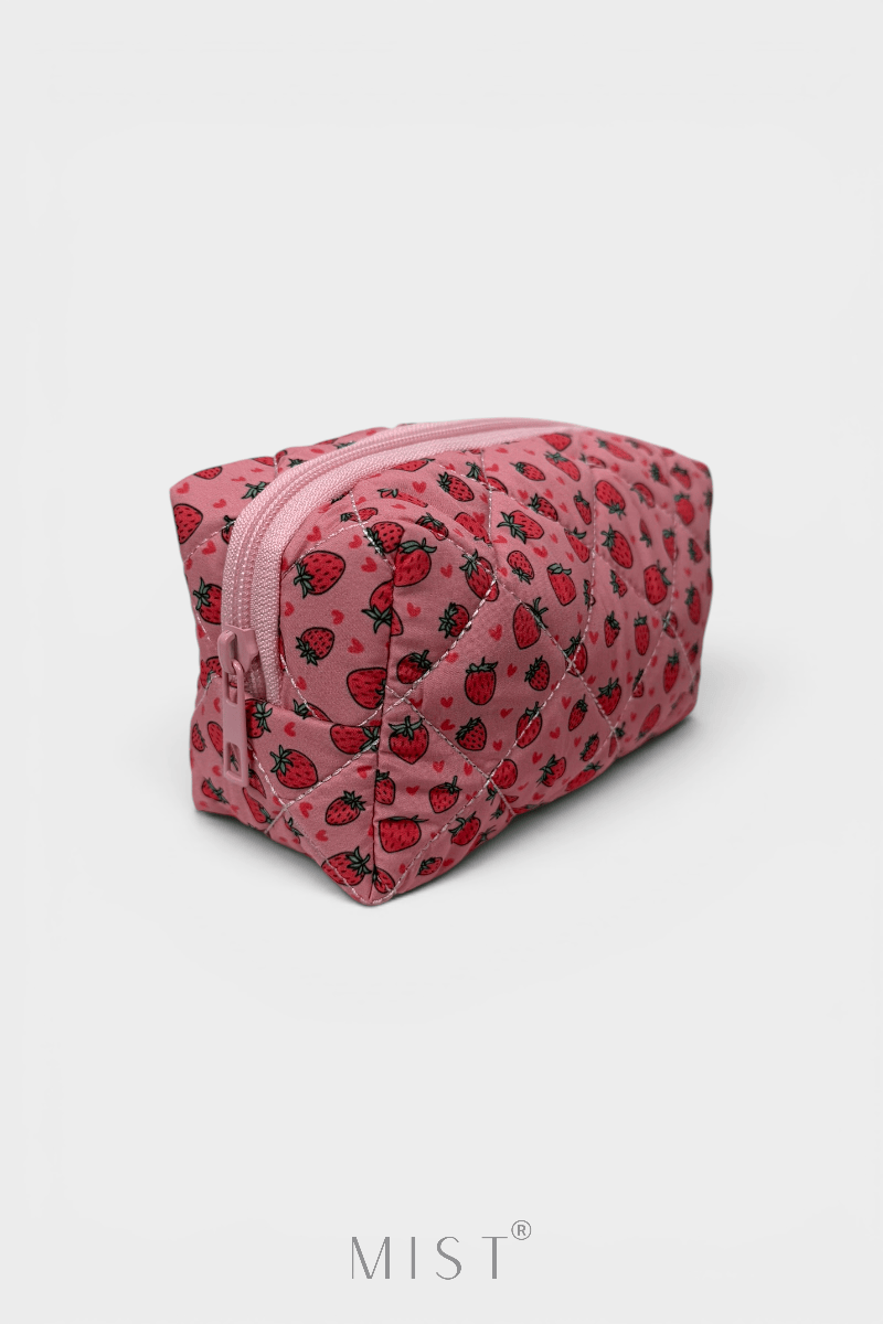 Pink Strawberry Makeup Pouch