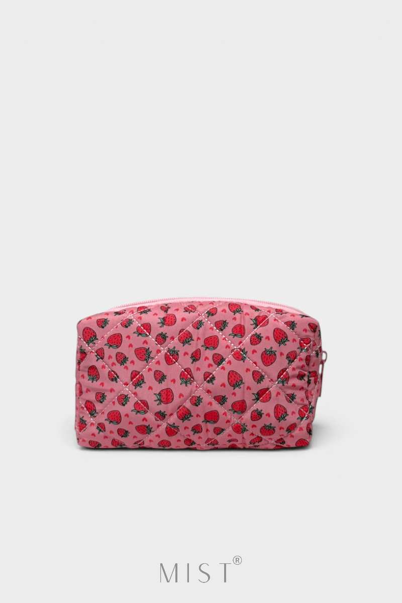 Pink Strawberry Makeup Pouch
