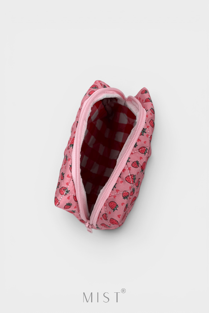 Pink Strawberry Makeup Pouch