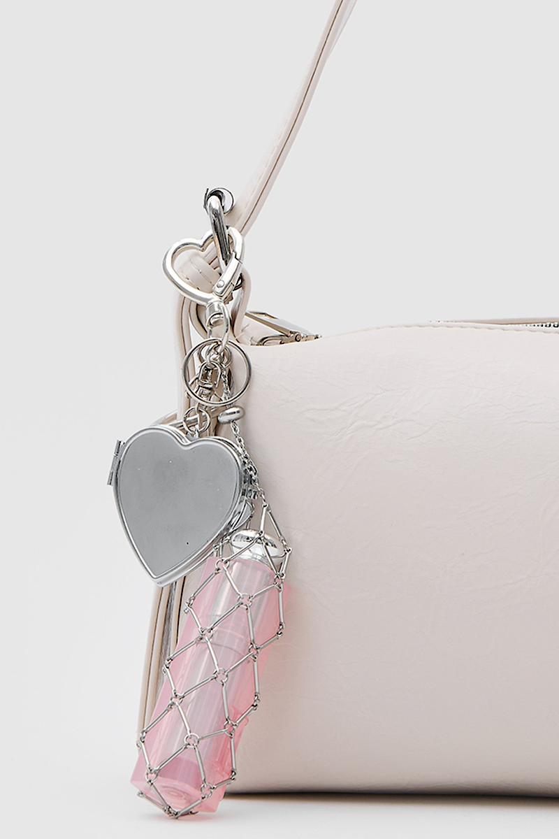 Silver Heart Lipstick Charm