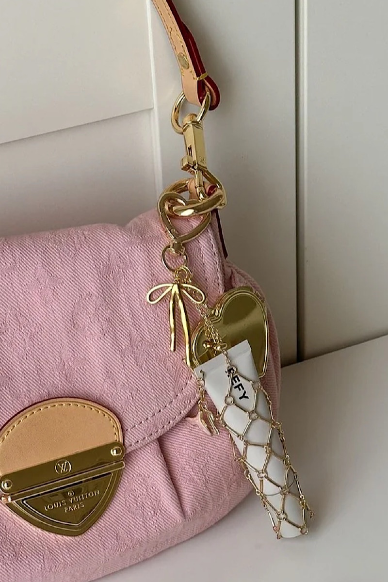 Gold Heart Lipstick Charm